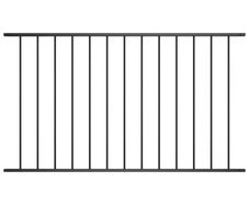 Fence Panel Powder-coated Steel 1.7x1 m Black