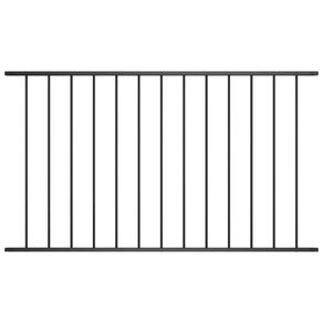 Fence Panel Powder-coated Steel 1.7x1 m Black