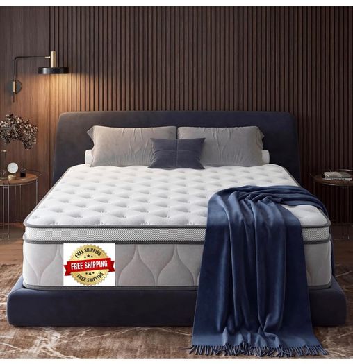 Double Mattress 4FT6, 10inch/25cm Hybrid Memory Foam & Pocket Coils Springs