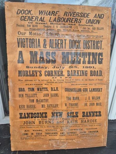 1891 antique original Labourers union poster
