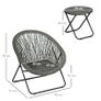 Set 3 Piece Garden Furniture Set with Folding Table and Chairs for Garden Balcony Grey Image 2