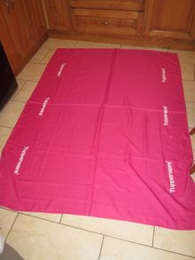 Tupperware table cloth...pink