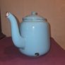 Vintage Chinese Light Blue Enamel Tea Pot Image 3