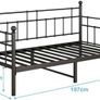 Metal Single Daybed Frame 3ft Sofa Bed Frame,Black Image 2
