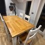 Solid Oak Extendable Dining Table & 6 Chairs - off white/cream Image 9