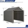 2.2M 1.6M Garden Waterproof Anti-UV Bike Storage Tent Bicycle Motorcycle Shed Shelter Outdoor Backyard Steel Frame PE Cover Zipper Door Large Grey Image 5