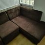 4 Seater L Corner Sofa Brown Fabric couch Image 7