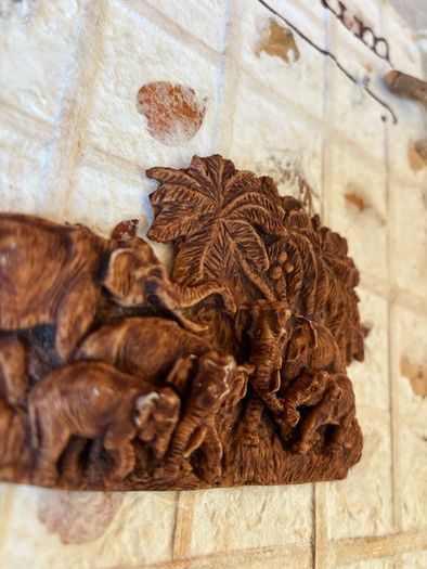 Handmade Botanical Paper Photo Album Pressed Leaf and Elephant Relief Craft