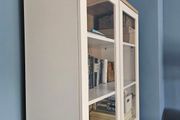 AS NEW white and glass bookcase