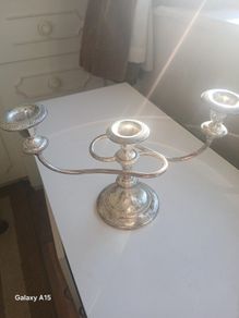 Vintage Silver-Plated Three-Arm Candelabra