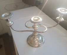 Vintage Silver-Plated Three-Arm Candelabra
