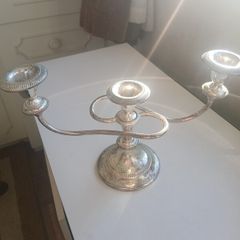 Vintage Silver-Plated Three-Arm Candelabra