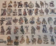 50pcs Retro Transparent Stickers Decals
