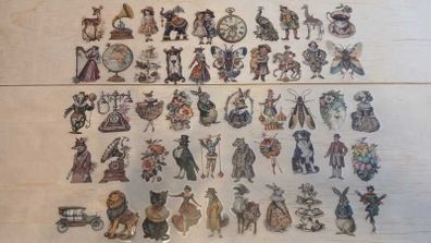 50pcs Retro Transparent Stickers Decals