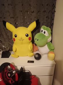 Yoshi and Pikachu large teddy's