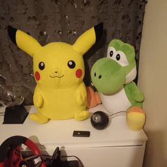 Yoshi and Pikachu large teddy's