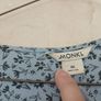 full length monkl blue summer dress with long sleeves. Image 3