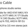 AKG headphone professional studio cable Mini XLR jack (B-lock) on 3.5 mm stereo jack Length: 1 m Image 4