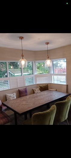 Dining Table with Herringbone Top