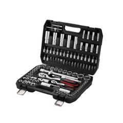 TEENO 108 Piece 1/4"&1/2" Drive Socket Set with Bits Set,72 Quick Release Ratchet Wrench,Chrome Vanadium