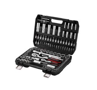 TEENO 108 Piece 1/4"&1/2" Drive Socket Set with Bits Set,72 Quick Release Ratchet Wrench,Chrome Vanadium