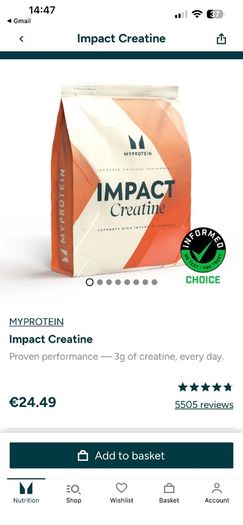 MYPROTEIN Impact Whey Protein 4.5kg Vanilla / Creatine 500g