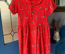 Red Vintage Style Peter Pan Collar Dress