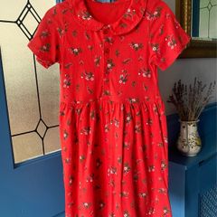 Red Vintage Style Peter Pan Collar Dress