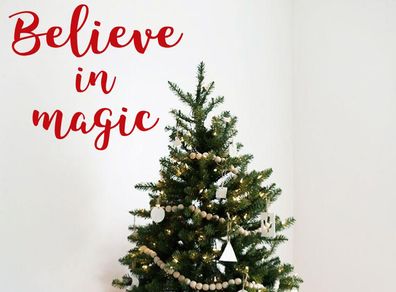 Believe in Magic Decal, Believe in Magic Sticker, Window Decal, Letter Decal, Quotes Wall Decal, Seasons Greetings, Christmas Removable