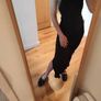womens dress maxi , classic dress,  black tight, with a beautiful slit at the back size XS  ,black elegant Bershka , 96 % cotton Image 2