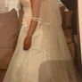 Mon Cheri champagne satin lace wedding dress champagne size 10 Image 2