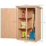 Wooden Garden Storage Shed, Garden Shed Tool Cabinet Organiser with Shelves, 75 x 56 x115cm, Natural Image 2