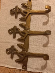 Solid brass  key. , coat ect hanger