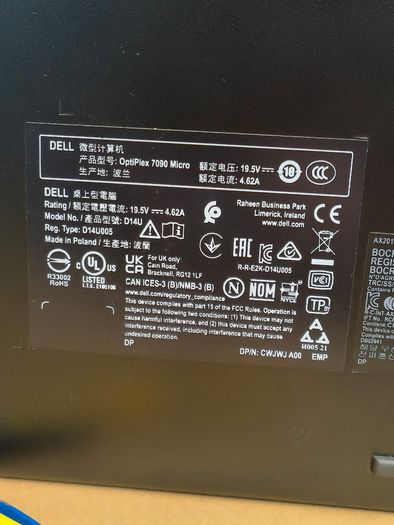 Mini PC Dell OptiPlex 7090 Micro i5 10th Gen 16GB RAM (500GB + 256GB) SSD Windows 11 Pro