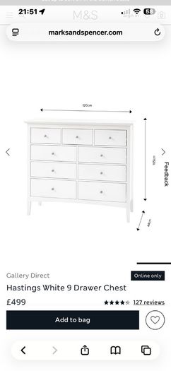 Chest of Drawers, Hastings Collection. M&S
