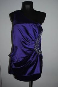 BNWT Ax Paris one shoulder purple mini dress size UK12 EU40 Postage included