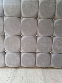 grey/silver headboard