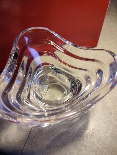 Tipperary Clear Crystal Candle Holder Clear Bowl Dish Marked 5 inches.