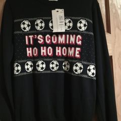 M&S Boys Christmas football theme jumper
