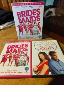 2 Dvds, Bridesmaids, intorelable cruelty.  Great condition.