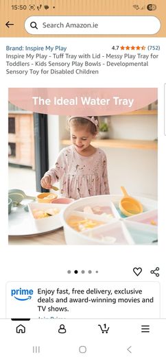 Inspire My Play Tray  with Lid  toddler Messy Play Tray for Toddlers - Kids Sensory Play Bowls - Developmental Sensory Toy