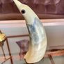 Vintage Mid Century Hand Carved Dykehead Scotland Penguin Bovine Horn Figure Image 3