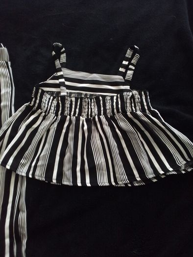 Girls 2 Piece/Stripe Square Neck Trouser Co-ordinate