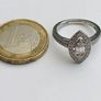 9ct White Gold Natural Diamond Marquise Halo Cluster Engagement Ring Image 7