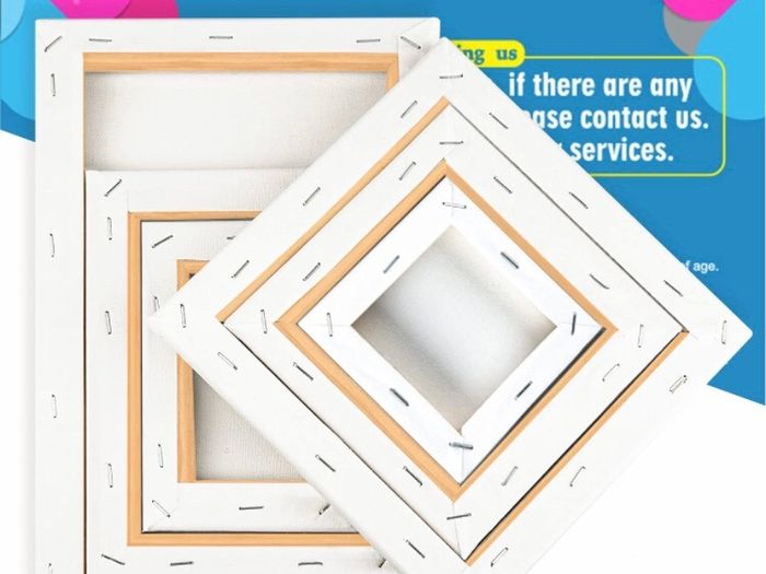 6 Set Blank Stretched Canvas Assorted Size Artist Canvas Multipack Canvases for Acrylic Oil Water Painting