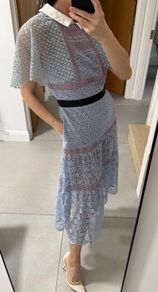 Self-Portrait Blue Lace Midi Dress