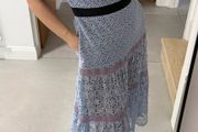 Self-Portrait Blue Lace Midi Dress