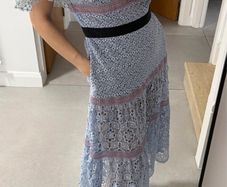 Self-Portrait Blue Lace Midi Dress