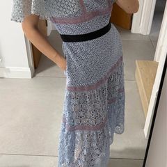 Self-Portrait Blue Lace Midi Dress