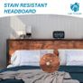 King Size Bed Frame with Storage Wooden Headboard, Metal Bed Frame Image 2